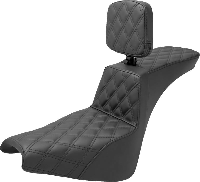 SADDLEMEN Tour Step Up Seat - Rider Backrest - Full Lattice Stitch - FXBB/FXST '18-'22 818-30-195BR