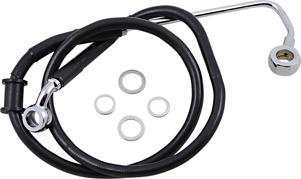 DRAG SPECIALTIES Brake Line - +2" - Black - '15-'17 Softail 618302-2BLK