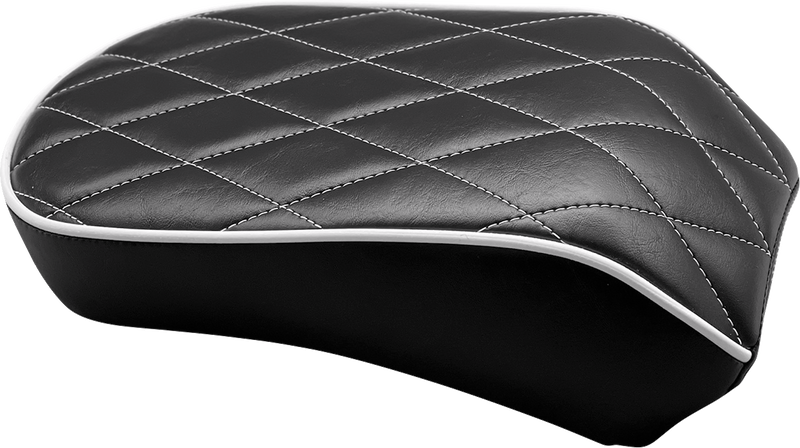 LE PERA Bare Bones Pillion Pad - White Diamond - Black - FLDE/FLHC '18-'22 LYX-007PDMWTP