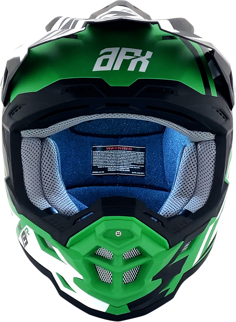 AFX FX-19R Motorcycle Helmet - Racing - Matte Green - Large 0110-7080