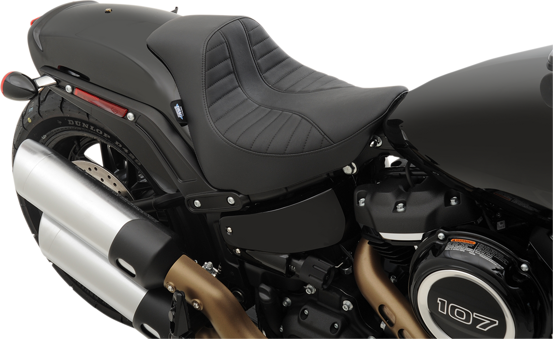 DRAG SPECIALTIES EZ-Solo Seat - Scorpion Stitch - Vinyl - FXFB '18-'22 ACT EZ-ON STYLE 0802-1128