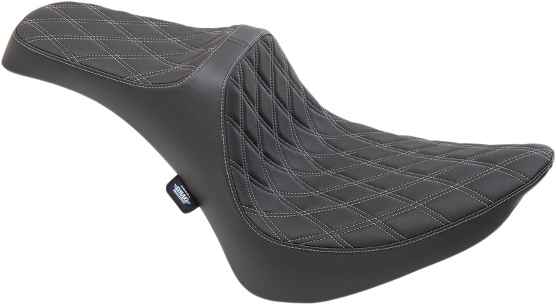 DRAG SPECIALTIES Predator III Seat - Double Diamond - Silver Stitching 0802-1367