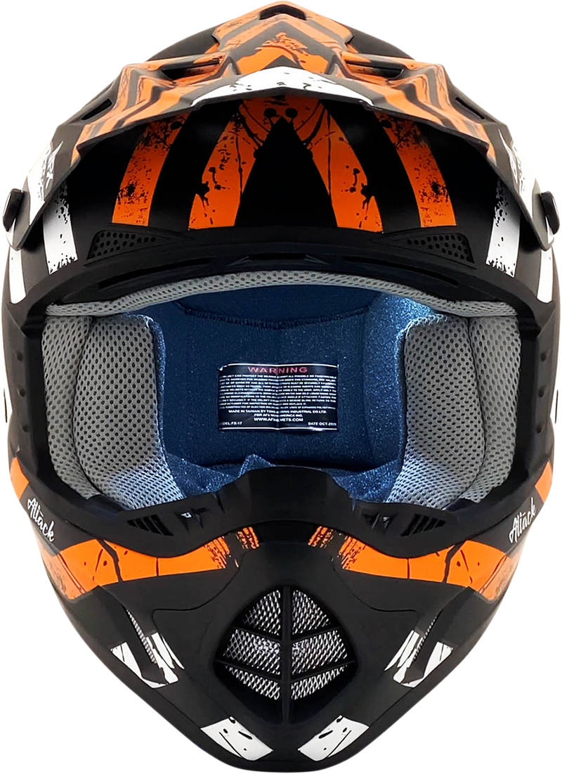AFX FX-17 Motorcycle Helmet - Attack - Matte Black/Orange - Large 0110-7157
