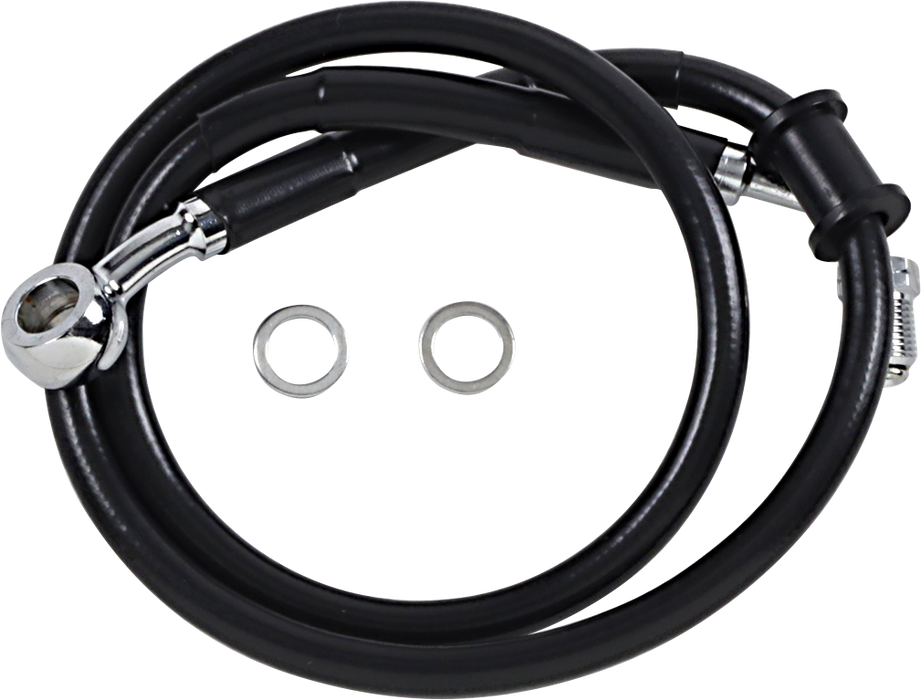 DRAG SPECIALTIES Brake Line - +2" - Black - '18-'22 Softail 618620-2BLK