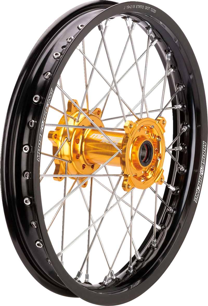 MOOSE RACING Wheel Assembly - SX-1 - Complete - Rear - Black Wheel/Gold Hub - 19x2.15 - Suzuki SR-21519-BKGD
