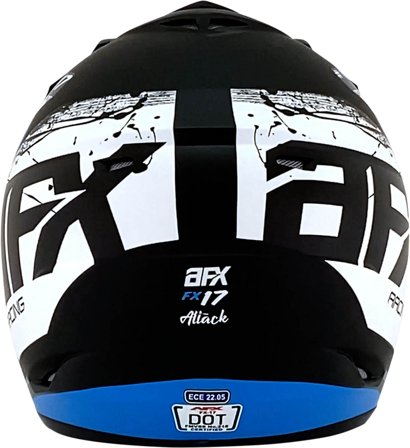 AFX FX-17 Motorcycle Helmet - Attack - Matte Black/Blue - 4XL 0110-7644