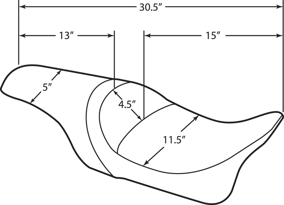 DRAG SPECIALTIES Predator Seat - Smooth - FL '08-'22 0801-0948
