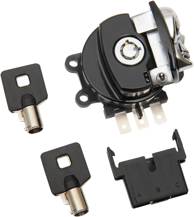 DRAG SPECIALTIES Ignition Switch - Skull - Black 21-0209GBSKD