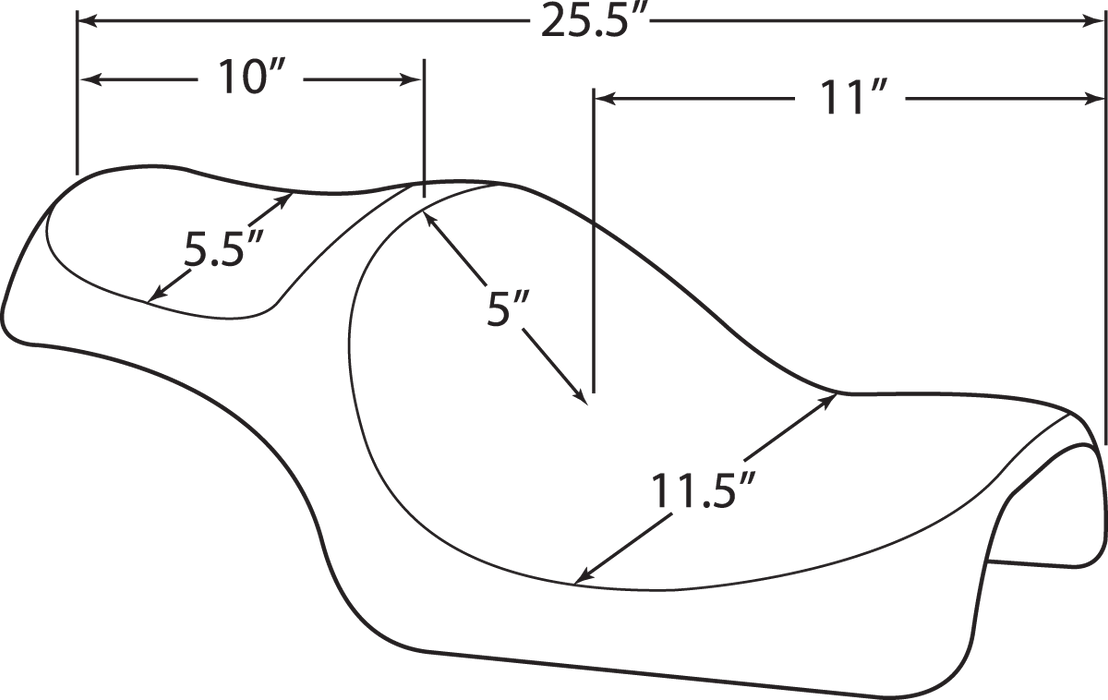 DRAG SPECIALTIES Caballero 2-Up Diamond Seat - '04-'22 XL NO RUBBER BUMPERS 0804-0669