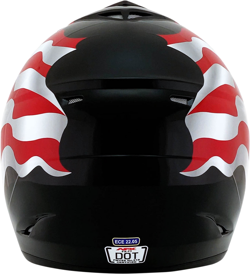 AFX FX-17 Motorcycle Helmet - Flag - Black - XS 0110-2368