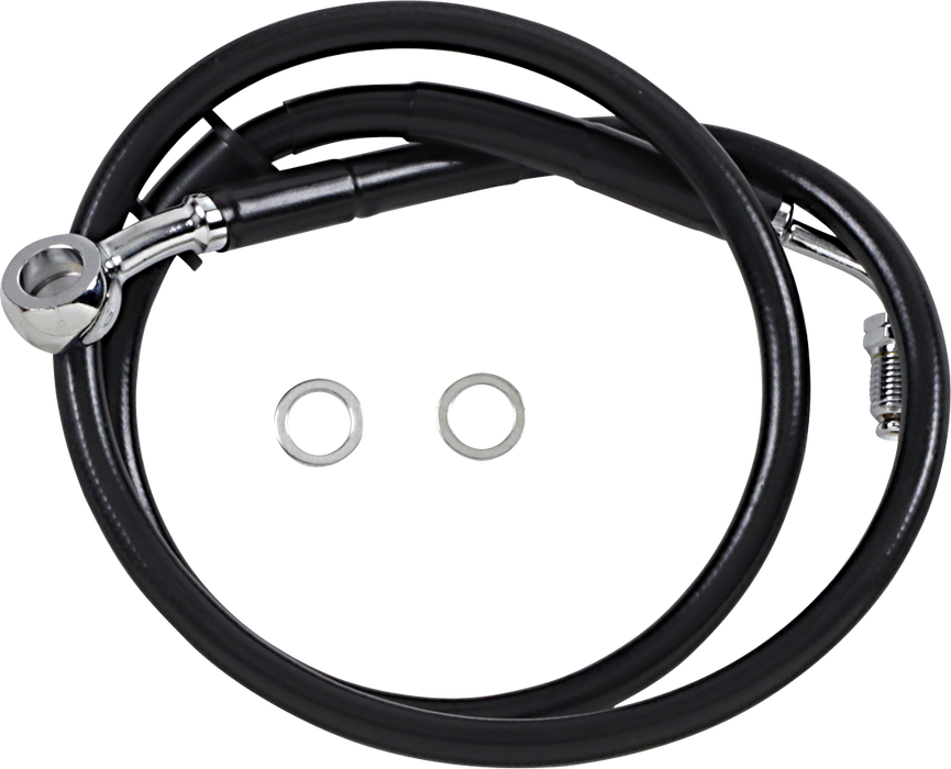 DRAG SPECIALTIES Brake Line - +6" - Black - '18-'22 Softail 618620-6BLK
