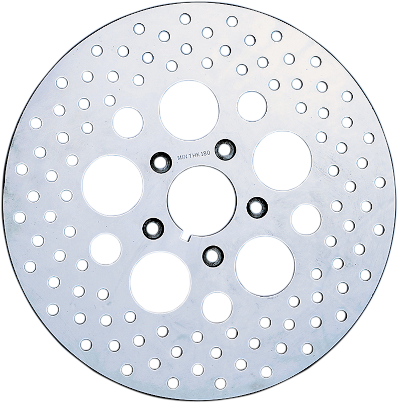 DRAG SPECIALTIES Drilled Brake Rotor - Front - 11.5" - Harley-Davidson 060176ASP-BC648