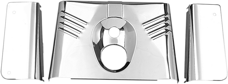 DRAG SPECIALTIES 3-Piece Fork Tins - Chrome - Ribbed - '86-'17 FLST 74156