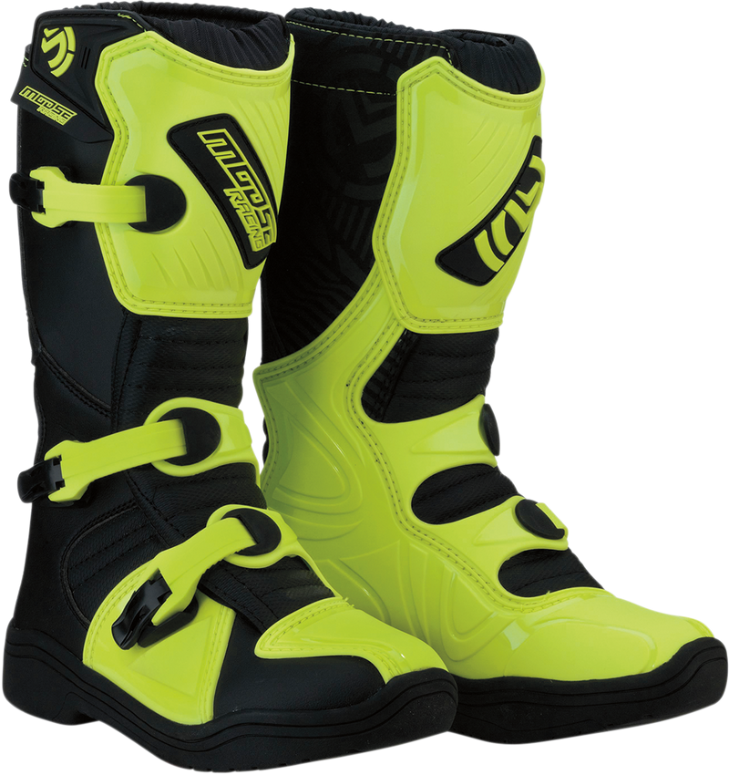 MOOSE RACING M1.3 Boots - Black/Hi-Viz Yellow - Size 3 3411-0446