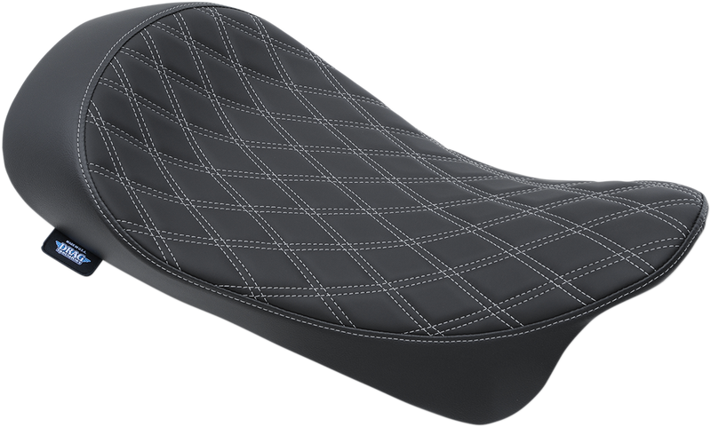 DRAG SPECIALTIES Low Solo Seat - Double Diamond - Silver Stitch - FL '08-'22 0801-1153