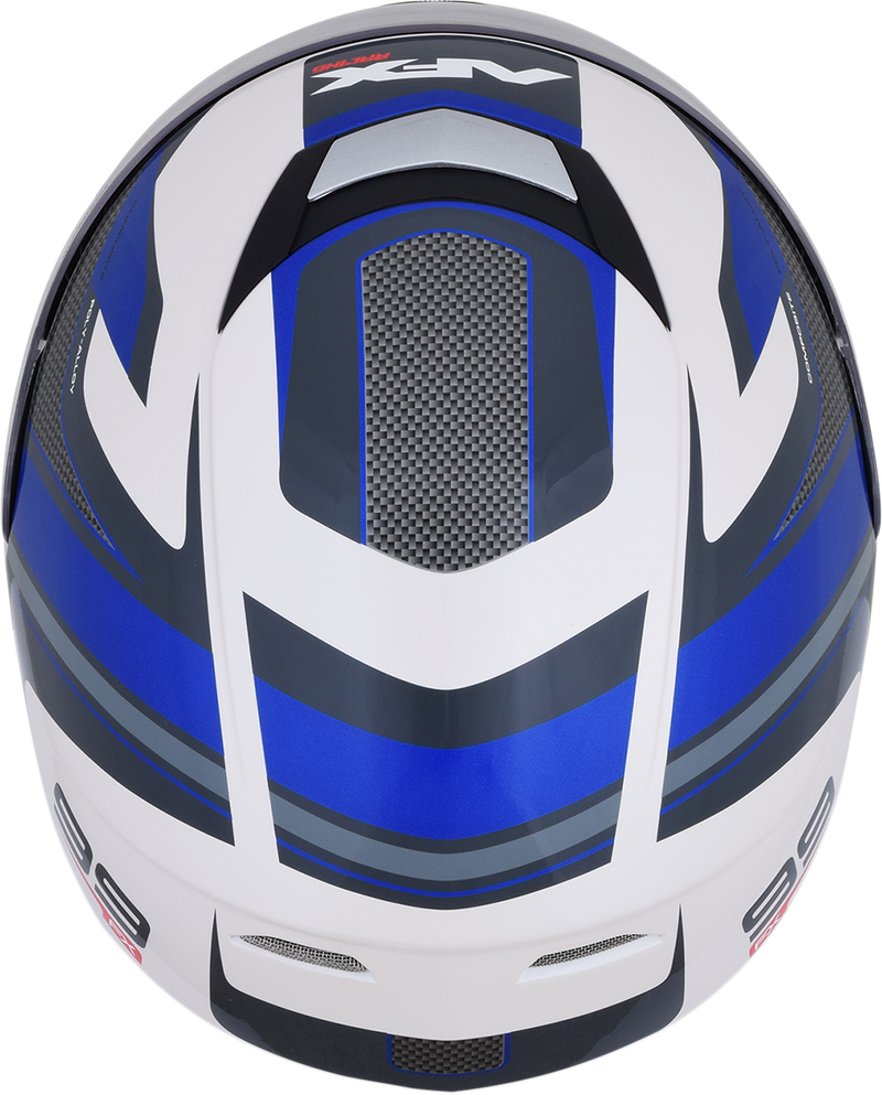AFX FX-99 Motorcycle Helmet - Recurve - Pearl White/Blue - XL 0101-11124