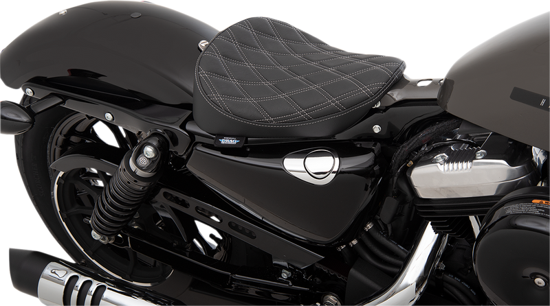 DRAG SPECIALTIES Bobber Solo Seat - Double Diamond - Silver Stitch - '10-'22 XL 0804-0740