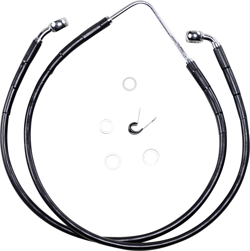 DRAG SPECIALTIES Brake Line - Front (Upper) - Black 660322-BLK