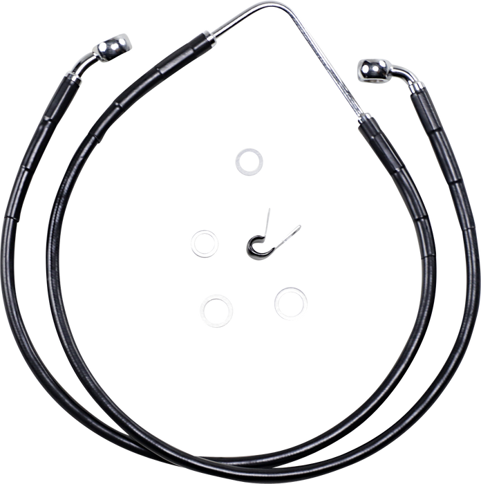 DRAG SPECIALTIES Brake Line - Front (Upper) - Black 660322-BLK