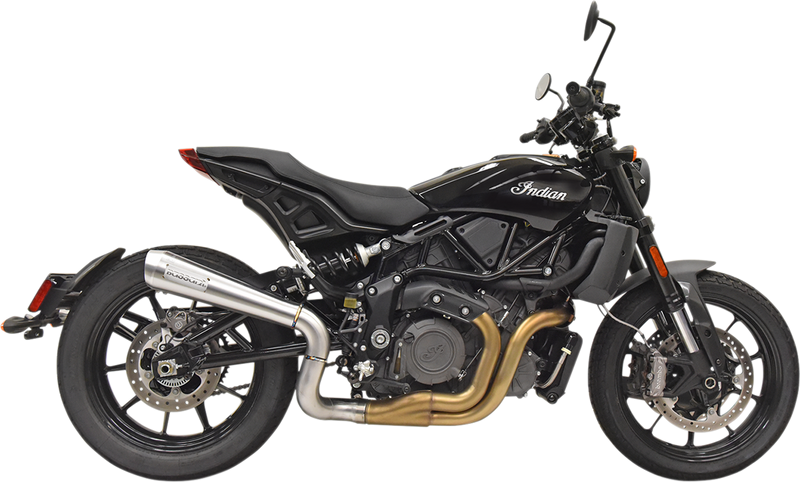 BASSANI XHAUST 4" Short Megaphone Muffler without Catalytic Converter - High Mount Indian FTR 1200  8F227SS
