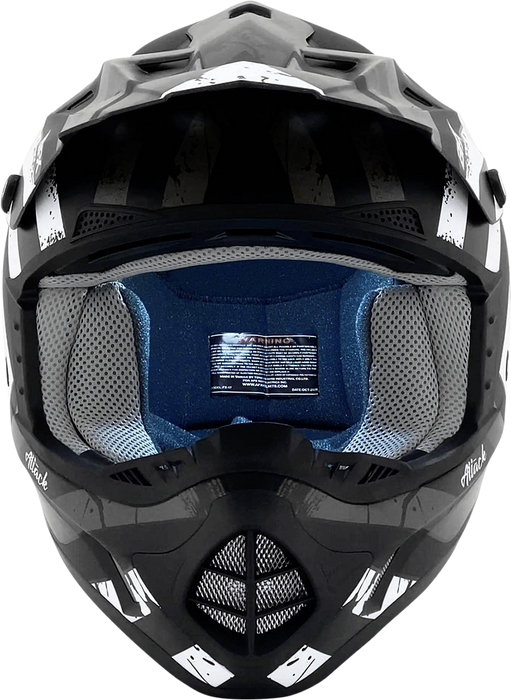 AFX FX-17Y Motorcycle Helmet - Attack - Matte Black/Silver - Large 0111-1401
