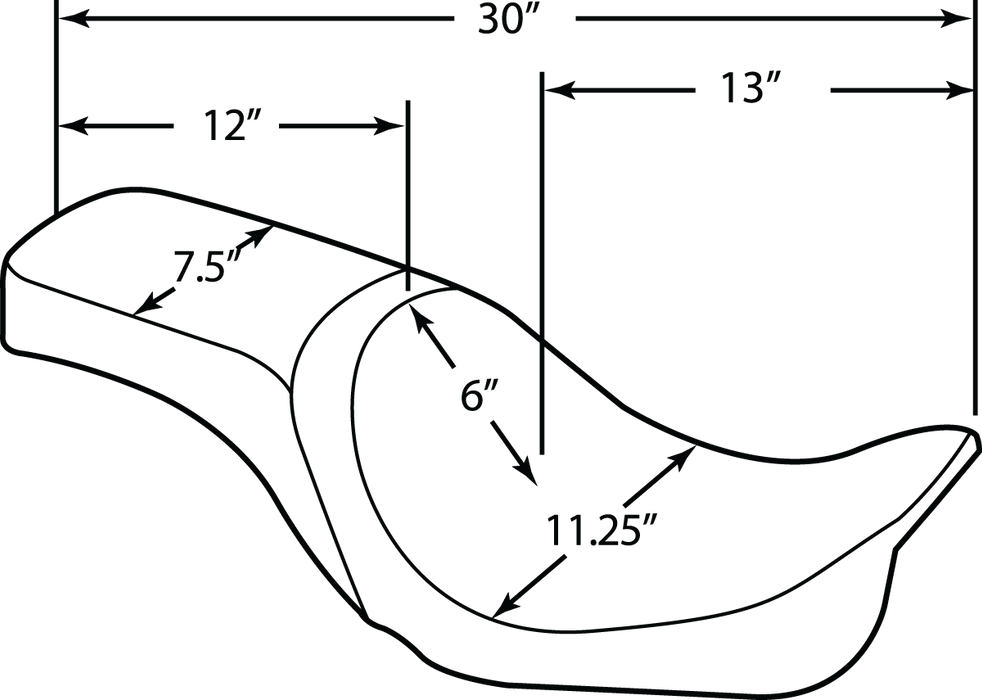 DRAG SPECIALTIES Predator 2-Up Seat - Smooth - FXD '96-'03 0803-0409