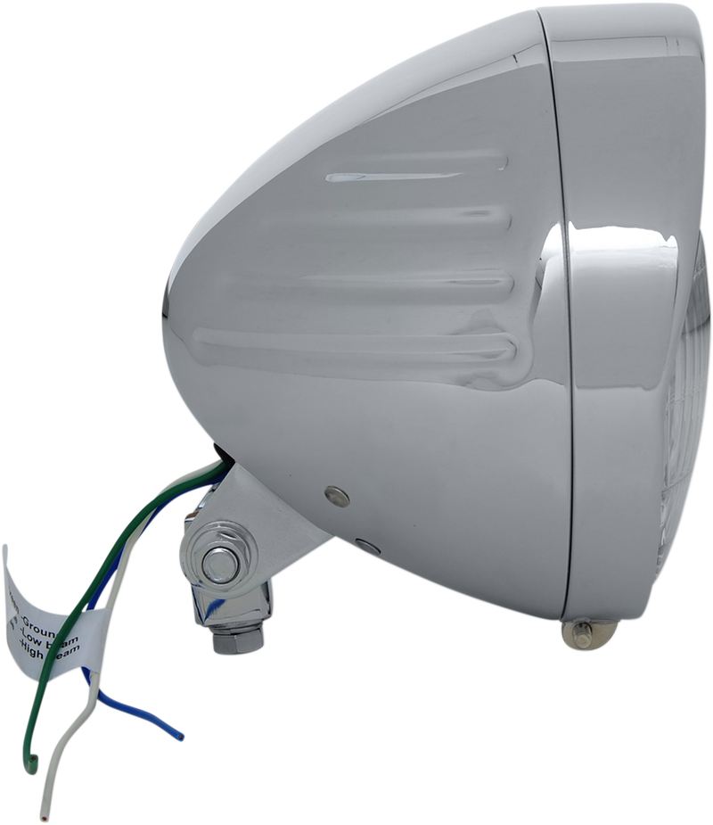 DRAG SPECIALTIES Headlight with Visor 6-1/2" - Grooved 20-0338-BXLB1