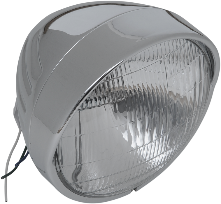DRAG SPECIALTIES Headlight with Visor 6-1/2" - Grooved 20-0338-BXLB1