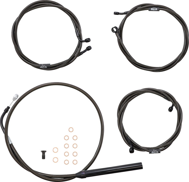 LA CHOPPERS Handlebar Cable/Brake Line Kit - 12" - 14" Ape Hanger Handlebars - Midnight LA-8056KT-13M