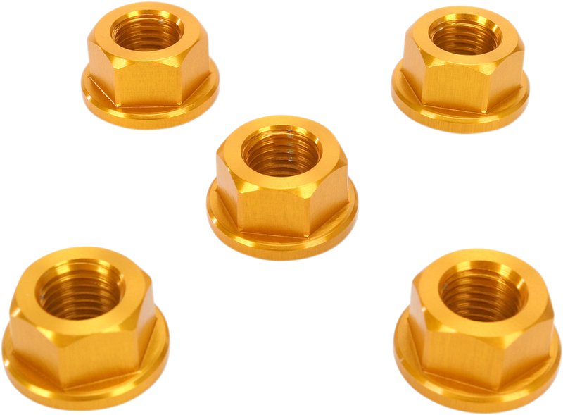 DRIVEN RACING Aluminum Sprocket Nuts - Gold - M10 x 1.25 DSN5GD