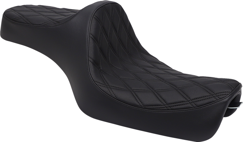 DRAG SPECIALTIES Predator III Seat - Double Diamond - Black Stitching - '04-'22 XL NO RUBBER BUMPERS 0804-0729