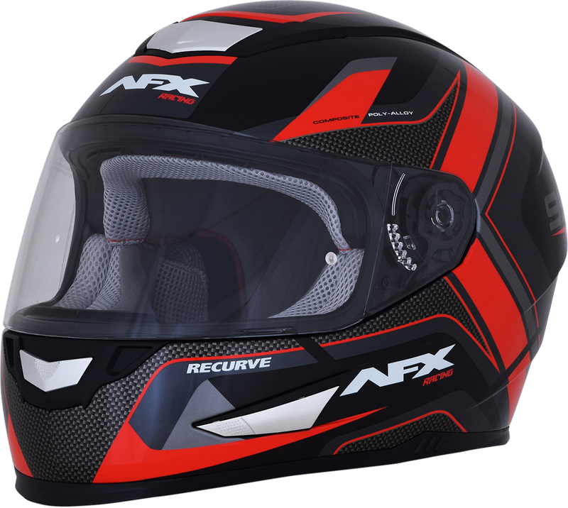 AFX FX-99 Motorcycle Helmet - Recurve - Black/Red - Small 0101-11111