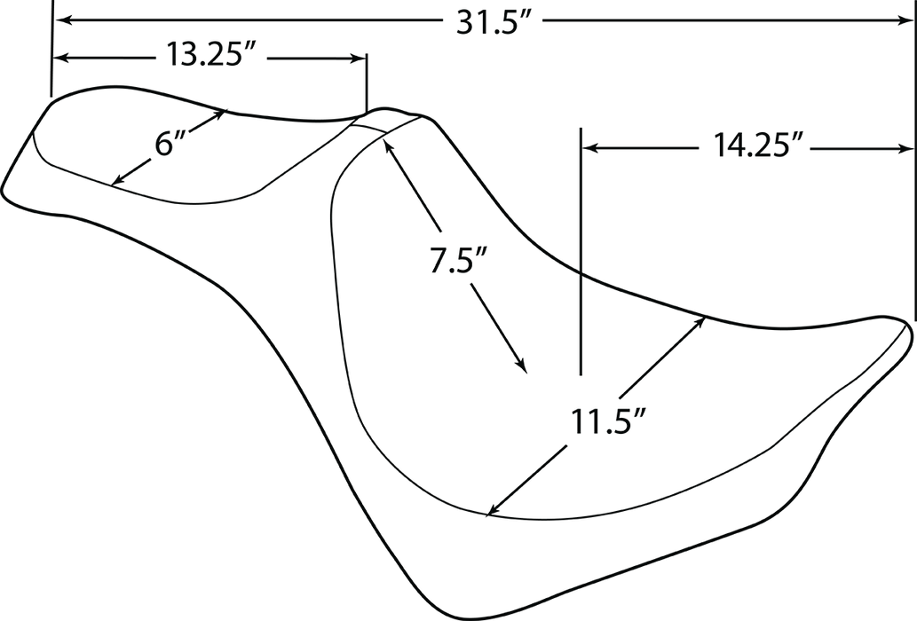 DRAG SPECIALTIES Predator III Seat - Smooth - FL/FX '18-'22 0802-1144