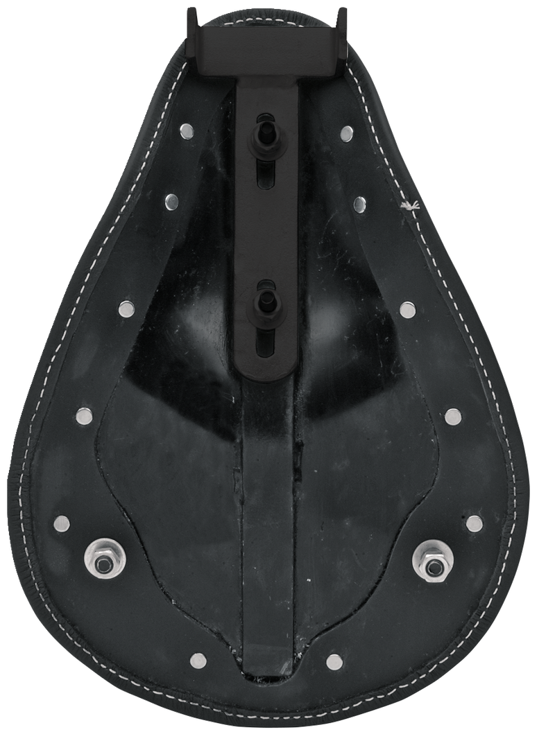 DRAG SPECIALTIES Seat - Spring Solo - Low-Profile - Black Vinyl/White Stitching 0806-0074
