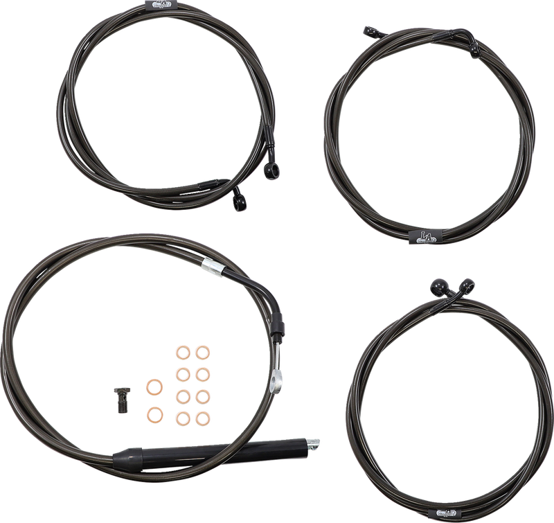 LA CHOPPERS Handlebar Cable/Brake Line Kit - 18" - 20" Ape Hanger Handlebars - Midnight LA-8056KT-19M