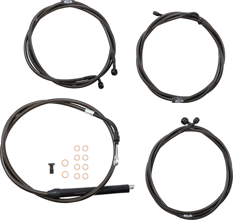 LA CHOPPERS Handlebar Cable/Brake Line Kit - 18" - 20" Ape Hanger Handlebars - Midnight LA-8056KT-19M