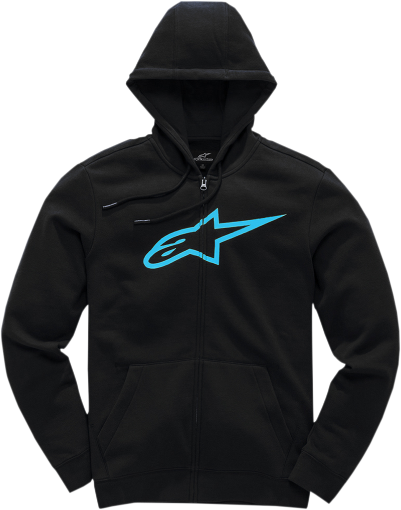 ALPINESTARS Ageless 2 Zip Hoodie - Black/Turquoise - 2XL 10385305210762X