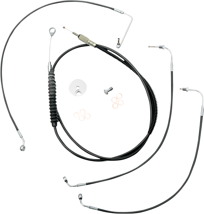 LA CHOPPERS Handlebar Cable/Brake Line Kit- Quick Connect - 12" - 14" Ape Hanger Handlebars - Black Vinyl LA-8155KT-13B