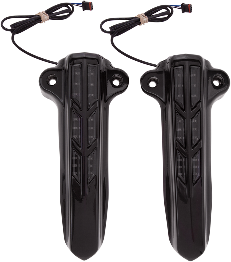 CIRO Forkini Lower Leg Covers - Gloss Black - With LEDs 43003