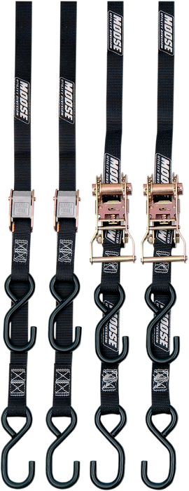 MOOSE UTILITY Tie-Down - Black - Quad Pack 3920-0300