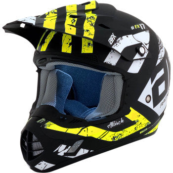 AFX FX-17 Motorcycle Helmet - Attack - Matte Black/Hi-Vis Yellow - Large 0110-7175