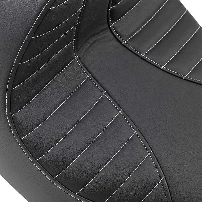 DRAG SPECIALTIES EZ-Solo Seat - Scorpion Stitch - Silver Thread - Vinyl - FXBR/S ACT EZ-ON MOUNT STYLE 0802-1273