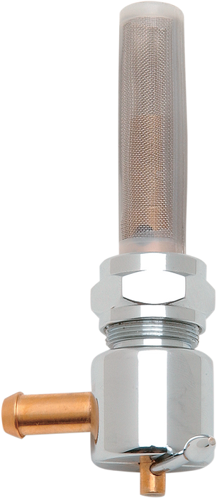 DRAG SPECIALTIES Rear Round Petcock - Chrome 1/4" OUTLET,5/16" BARB 03-0074R