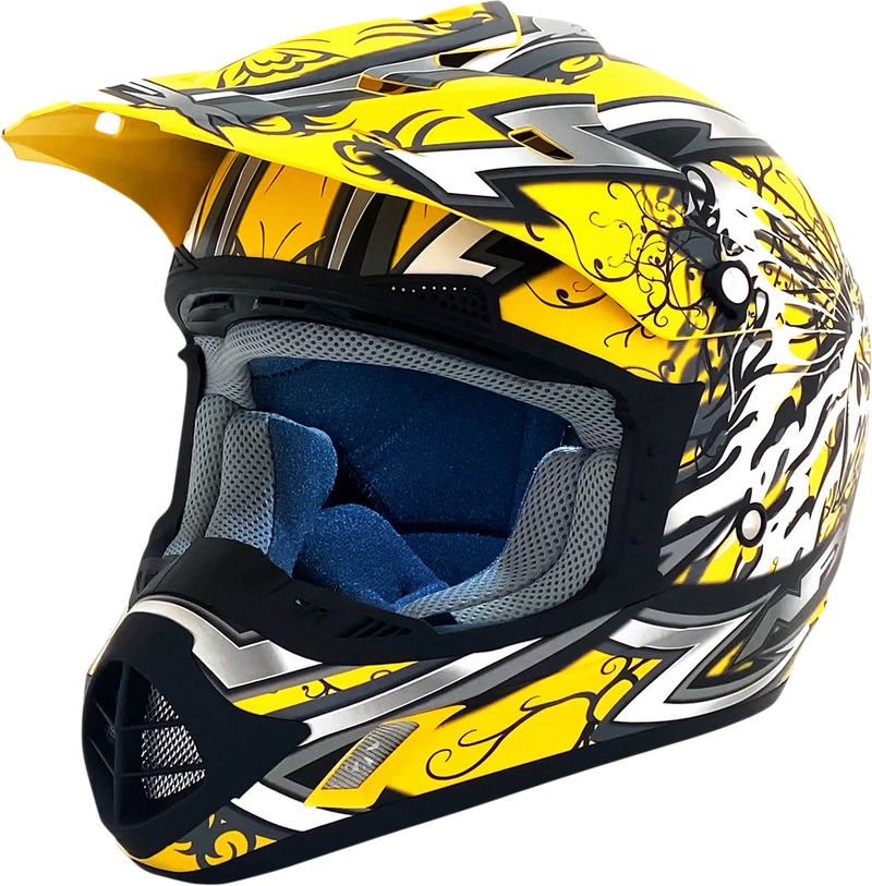 AFX FX-17 Motorcycle Helmet - Butterfly - Matte Yellow - Medium 0110-7133