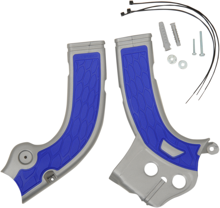 ACERBIS X-Grip Frame Guards - Silver/Blue 2374261404