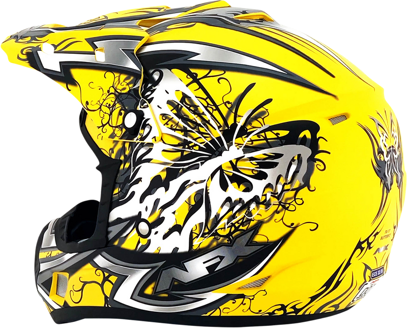 AFX FX-17Y Motorcycle Helmet - Butterfly - Matte Yellow - Large 0111-1395