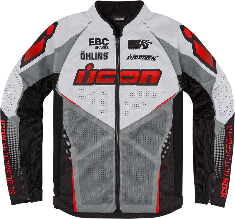 ICON Hooligan Ultrabolt Jacket - Gray/Red - Small 2820-5540