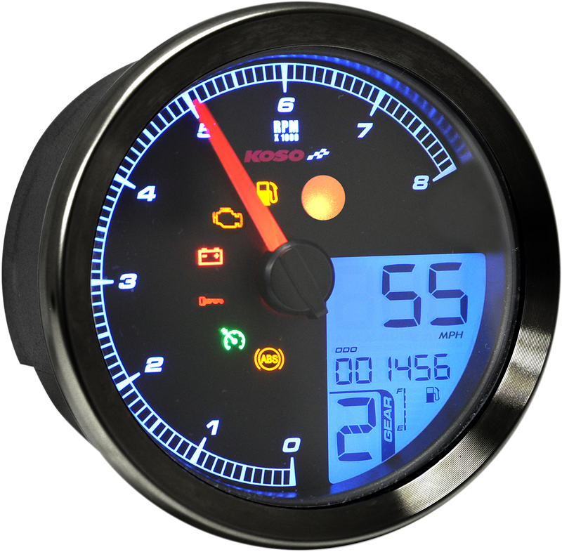 KOSO NORTH AMERICA Multi Function Speedometer/Tachometer - HD-04 - Black BA051211
