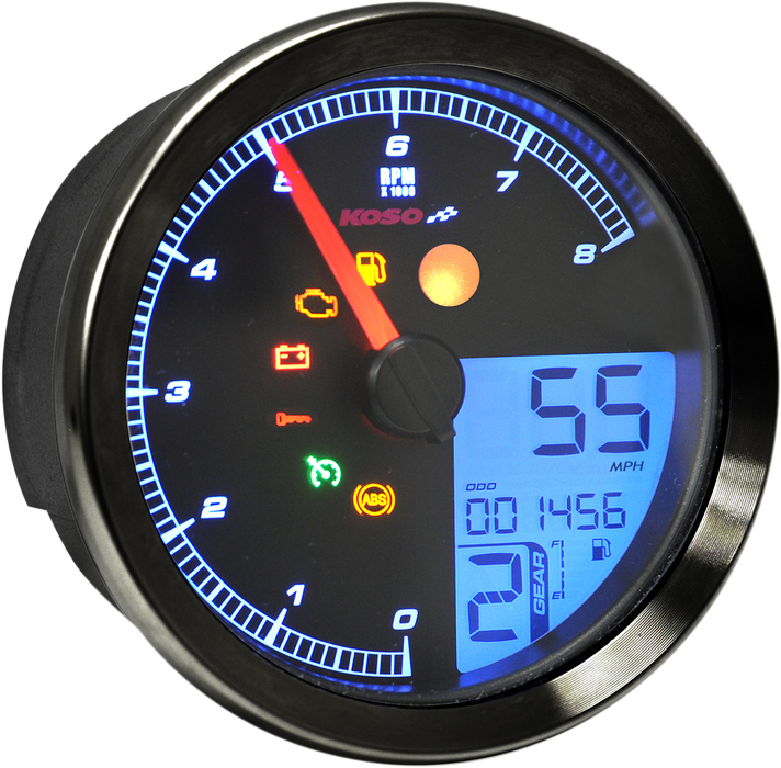 KOSO NORTH AMERICA Multi Function Speedometer/Tachometer - HD-04 - Black BA051231