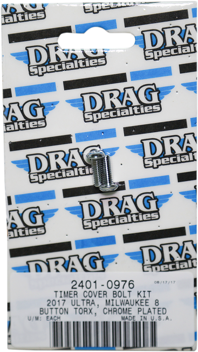 DRAG SPECIALTIES Timer Cover Torx® Bolt Kit - Chrome - M8 MK780
